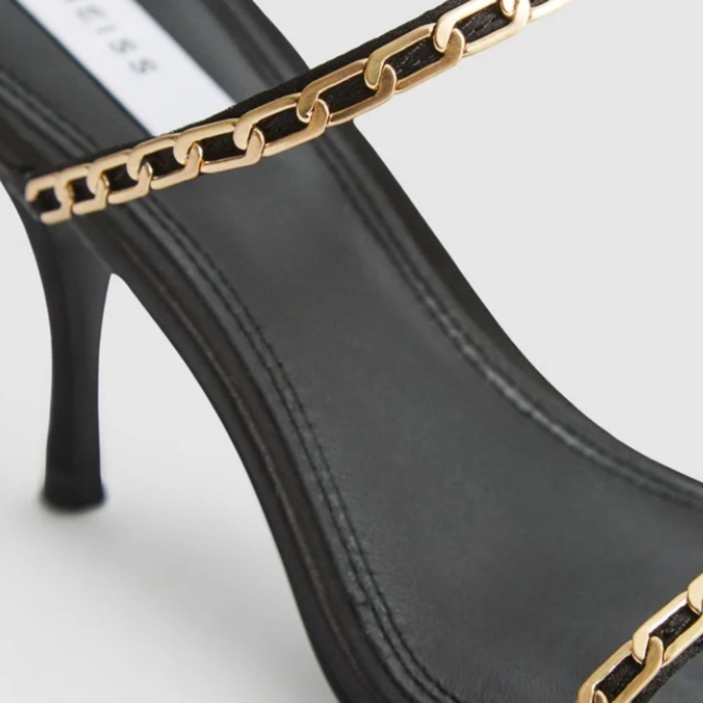 Reiss Magda Black Leather Heels - Picture 4 of 6